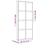 Sliding Door Gold 90x205 cm Clear ESG Glass and Aluminium 155185