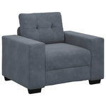 Sofa Set with Cushion 3 pcs Grey 221 x 78 x 80 cm Velvet 3324640