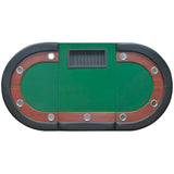 10-Player Poker Table with Dealer Area and Chip Tray Green 80133