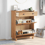 Shoe Cabinet ASKIM Brown 85 x 35 x 108 cm Solid Pine Wood 4105436