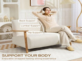 Small Sherpa Fabric 2 Seater Sofa Settee - Cream White T3398P342280