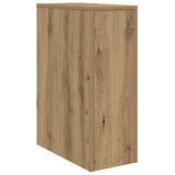 Narrow Bathroom Cupboard with Wheels Artisian Oak Engineered Wood 855285