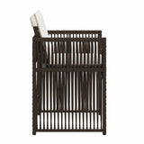 Garden Chairs with Cushions 4 pcs Brown Poly Rattan 365037