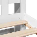 Bookcase Bed without Mattress White 150x200 cm King Size Solid Wood Pine 3322175
