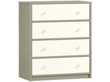 Chest of Drawers, Dresser with 4 Fabric Drawers - White and Grey T3398P377808