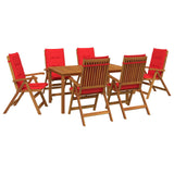 7-Piece Garden Dining Set Natural Solid Acacia Wood 3434576