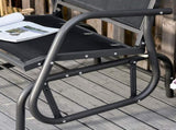 Outdoor Garden Glider Chair, Metal Frame Single Armchair Swing Seater w/ Breath Mesh Fabric Seat, T3398P325088