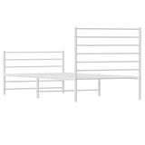 Metal Bed Frame without Mattress with Footboard White 100x200cm 352381