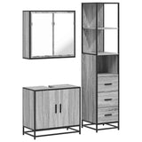 3 Piece Bathroom Furniture Set Grey Sonoma Engineered Wood 3301128
