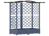 Raised Bed with Trellis and Roof Grey 124 x 40 x 126 cm PP 42032557
