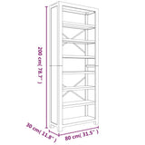 7-Tier Bookcase 80x30x200 cm Solid Wood Acacia 345082