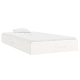 Bed Frame without Mattress White Solid Wood 100x200 cm 820053
