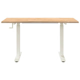 Desk with Storage White and Natural 140 x 60 cm Solid Oak Wood 3426546