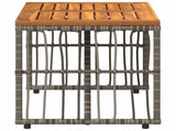 Outdoor Table Grey 80 x 40 x 40 cm Steel and Poly Rattan 42025147