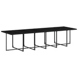 13 Piece Garden Dining Set with Cushions Black Poly Rattan 3210763
