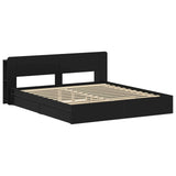 Bed Frame with Storage Black 200 x 200 cm Engineered Wood 3433605