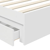 Storage Bed with Headboard White 100 x 200 cm Engineered Wood 3411236