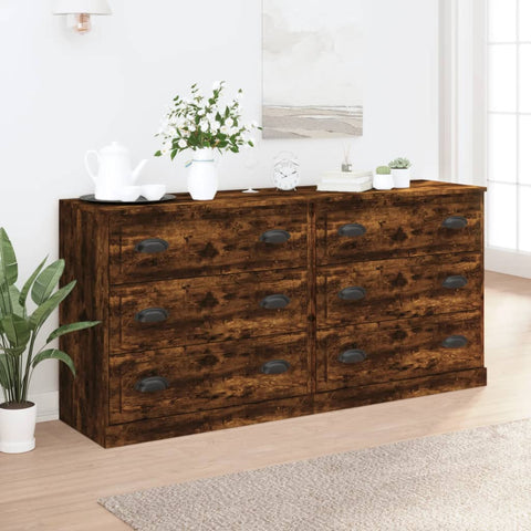 Sideboards 2 pcs Smoked Oak Engineered Wood 3185244