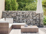143579 Gabion Wall with Covers Galvanised Steel 100x20x150 cm