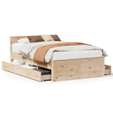 Bed Frame without Mattress with Headboard 120x200 cm Solid Wood Pine 3308768