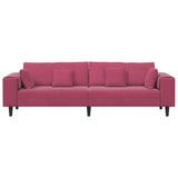 Sofa with Cushion Wine Red 250 x 77 x 76 cm Velvet 3335157