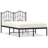 Metal Bed Frame without Mattress with Headboard Black 120x190cm 373786