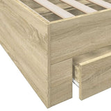 Bed Frame with Drawers without Mattress Sonoma Oak 150x200 cm King Size 3280379