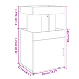 Bar Cart Smoked Oak 50x41x89 cm Engineered Wood 848266