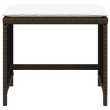 Garden Stools with Cushions 4 pcs Brown 41x41x36 cm Poly Rattan 365051