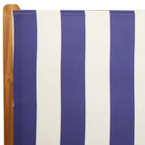 7 Piece Garden Dining Set Blue and White Fabric and Solid Wood 3281729