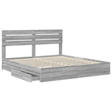Storage Bed Grey Sonoma 180 x 200 cm Engineered Wood 3411553