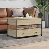 Coffee Table Sonoma Oak 85x50x50 cm Engineered Wood and Metal 845387
