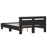 Bed Frame with LED without Mattress Black 120x190 cm Small Double 3207575