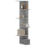 ZNTS Wall Corner Shelf Concrete Grey 36.5x36.5x140 cm Engineered Wood 852630