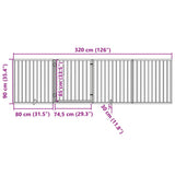 Dog Gate with Door Foldable 4 Panels White 320 cm Poplar Wood 352187