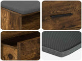 Hall Bench with Cushion with Drawer Smoked Oak 100 x 38 x 46 cm 891468