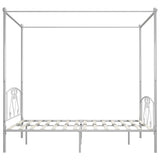 Canopy Bed Frame without Mattress White Metal 200x200 cm 284432