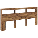 Headboard with Shelf Old Wood 220 x 17 x 102 cm Engineered Wood 886256