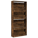 Shoe Cabinet with Mirror 4-Layer Smoked Oak 63x17x134 cm 3228277