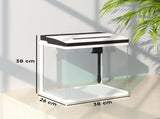 28L Glass Aquarium Fish Tank with Filter, LED Lighting, for Betta, Guppy, Mini Parrot Fish, Shrimp, T3398P350115