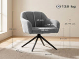 360 Degree Swivel Accent Chair, Teddy Fleece Armchair, Grey T3398P550263