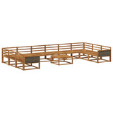 Outdoor Sofa Set 11 pcs Natural Solid Acacia Wood 3382937