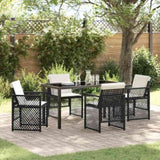 Garden Dining Set 5 pcs Black Poly Rattan 3380618