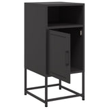 Bedside Cabinet Black 36x39x78 cm Steel 846566
