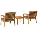 Bistro Set with Cushion 3 pcs Brown Polyester 4106470
