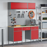 Work Cabinet Set with Drawer with Storage Manual 8 pcs Red 3321457