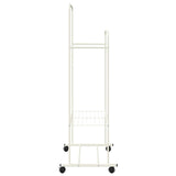 Clothes Rack with Shelf with Wheel White 80 x 53 x 156 cm 42021357