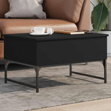 Coffee Table Black 70x50x40 cm Engineered Wood and Metal 845371