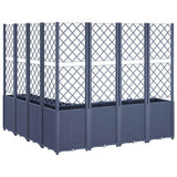Garden Planter with Trellis Blue Grey 160x160x140 cm PP 367881