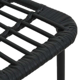 Dining Set Black Poly rattan, powder-coated steel, glass 3060252